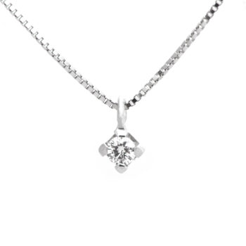 Collar de oro blanco con diamante