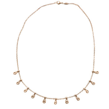 COLLAR DE ORO ROSA Y BRILLANTES